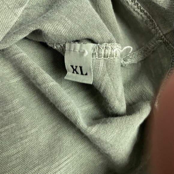 Buck Mason Shirt Men's XL Green Slub Curved Hem T Shirt Tee Stretch Short Sleeve - Picture 5 of 8